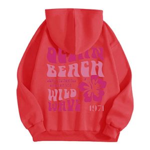 Wild Wave 1977 Essentials Graphic Hoodie Red