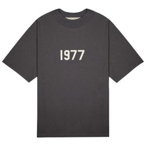 Shop the 1977 Essentials T-Shirt in black for a timeless, comfortable fit. Perfect for casual outfits, featuring a vintage-inspired design.