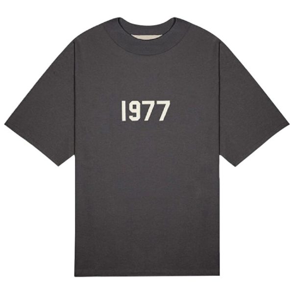 Shop the 1977 Essentials T-Shirt in black for a timeless, comfortable fit. Perfect for casual outfits, featuring a vintage-inspired design.