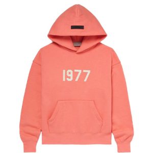 Elevate your style with the 1977 Essentials Pink Hoodie. Soft, comfortable, and trendy—perfect for everyday wear. Unisex design, ideal for all.