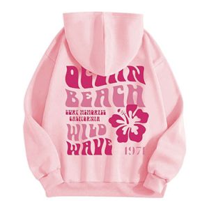 Wild Wave 1977 Essentials Graphic Hoodie Pink