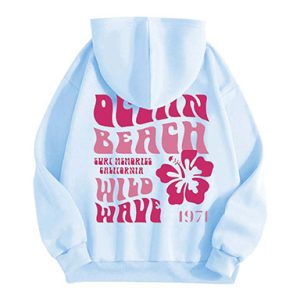 Wild Wave 1977 Essentials Graphic Hoodie Sky Blue