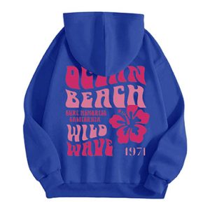 Wild Wave 1977 Essentials Graphic Hoodie Blue