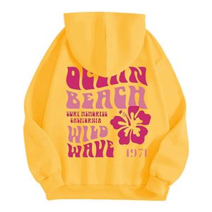Wild Wave 1977 Essentials Graphic Hoodie Yellow
