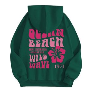 Wild Wave 1977 Essentials Graphic Hoodie Green