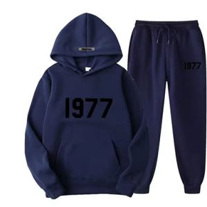 Shop the Oversized 1977 Essentials Tracksuit Blue for a perfect blend of comfort and style. Crafted with a soft cotton-polyester blend
