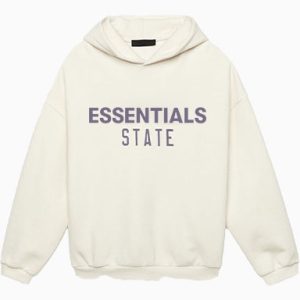 The Essentials Shell Fleece Hoodie, crafted from soft fleece, featuring a cozy hood, front pocket, and relaxed fit for ultimate comfort.
