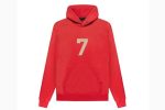 The 7 Essentials Hoodie in Red offers comfort and style with a soft cotton blend, a relaxed fit, and a bold, vibrant red color.