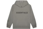 Essentials Full Zip Up Hoodie Applique Logo Gray Flannel