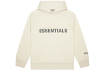 The Essentials Pullover Hoodie in Buttercream features a premium appliqué logo, relaxed fit, and soft cotton-blend fabric, offering ultimate comfort and streetwear style.