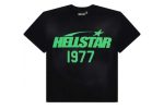 1977 Hellstar Classic t-shirt in black and green with regular print. A timeless retro design for those who love vintage style and bold fashion.