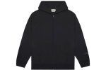 The Essentials Full Zip-Up Hoodie in Dark Slate features an applique logo, soft fleece interior, and a sleek design for ultimate comfort and style.