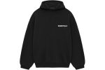 The Essentials Fleece Hoodie (FW24) in Black offers a cozy fleece material, relaxed fit, and minimalist style, perfect for colder seasons.