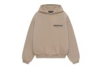 The Essentials Kids Fleece Hoodie in Desert Sand, featuring a soft fleece interior, relaxed fit, and stylish minimalist design.