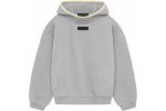 The Essentials Hoodie in Light Heather Grey and Garden Yellow combines comfort and style, featuring a relaxed fit, adjustable hood, and vibrant accents.